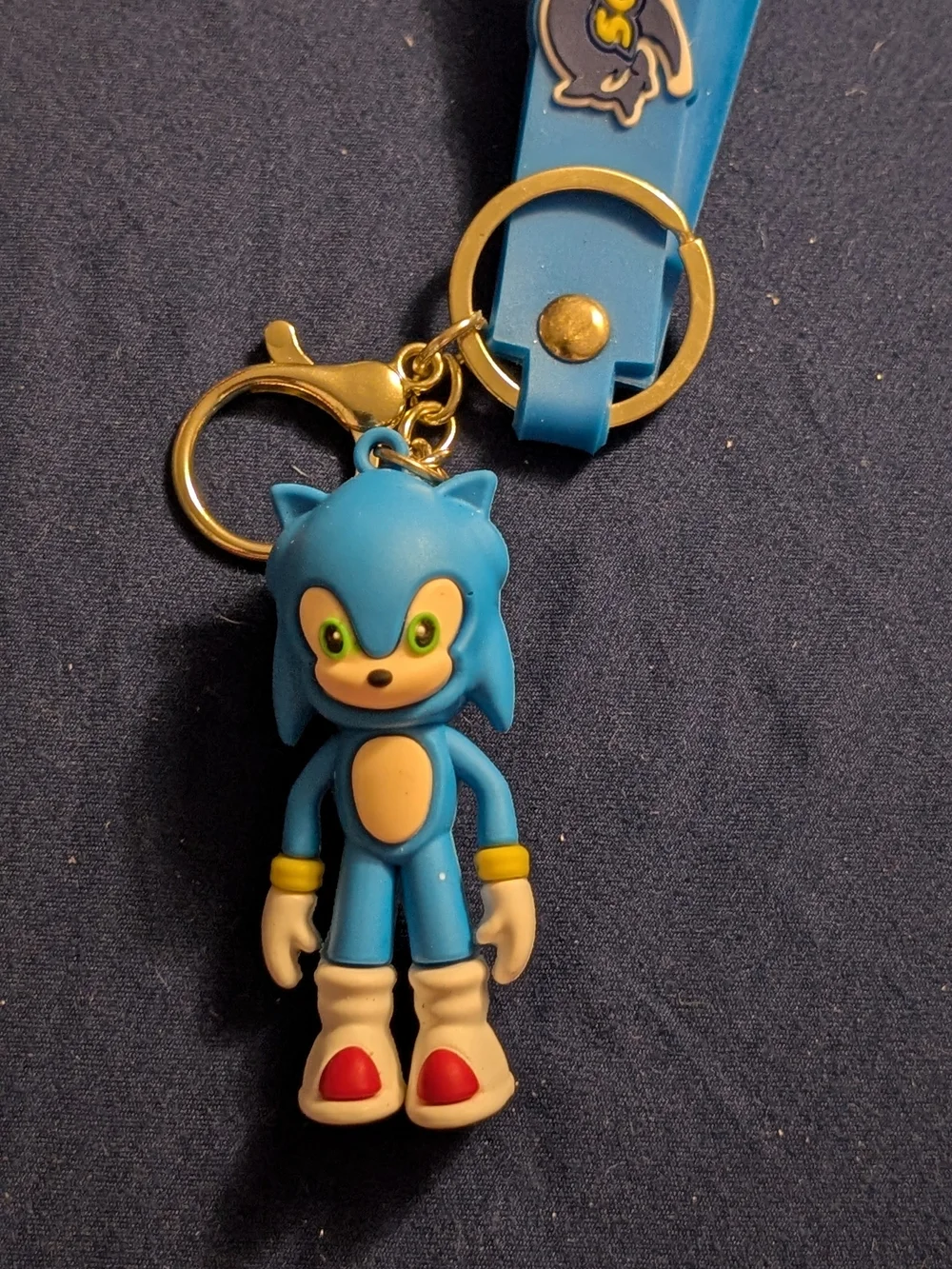 Blue Sonic The Hedgehog Silicone Bag Charm Keychain